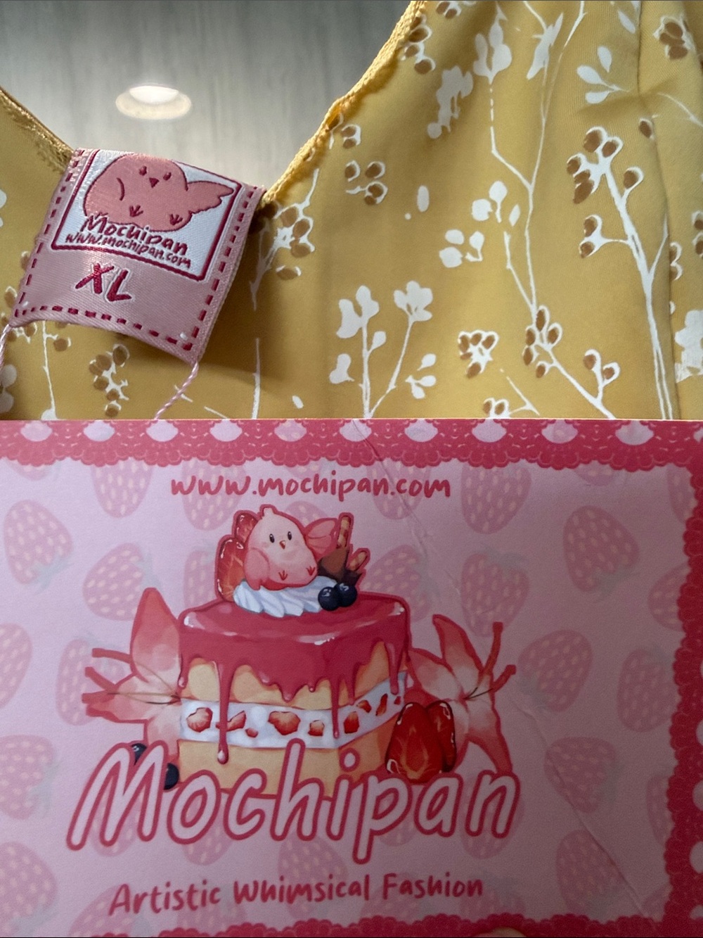 Mochipan Cottage Bodycon Dress (Mustard - Picture 10 of 10
